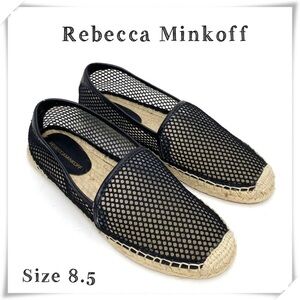Rebecca Minkoff Mesh Slip on Espadrilles Flats In Black